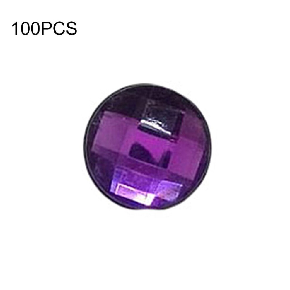 (purple, 6mm) 100pcs Flat Round Rhinestones Colorful Back Sewing Handmade Diy Accessories