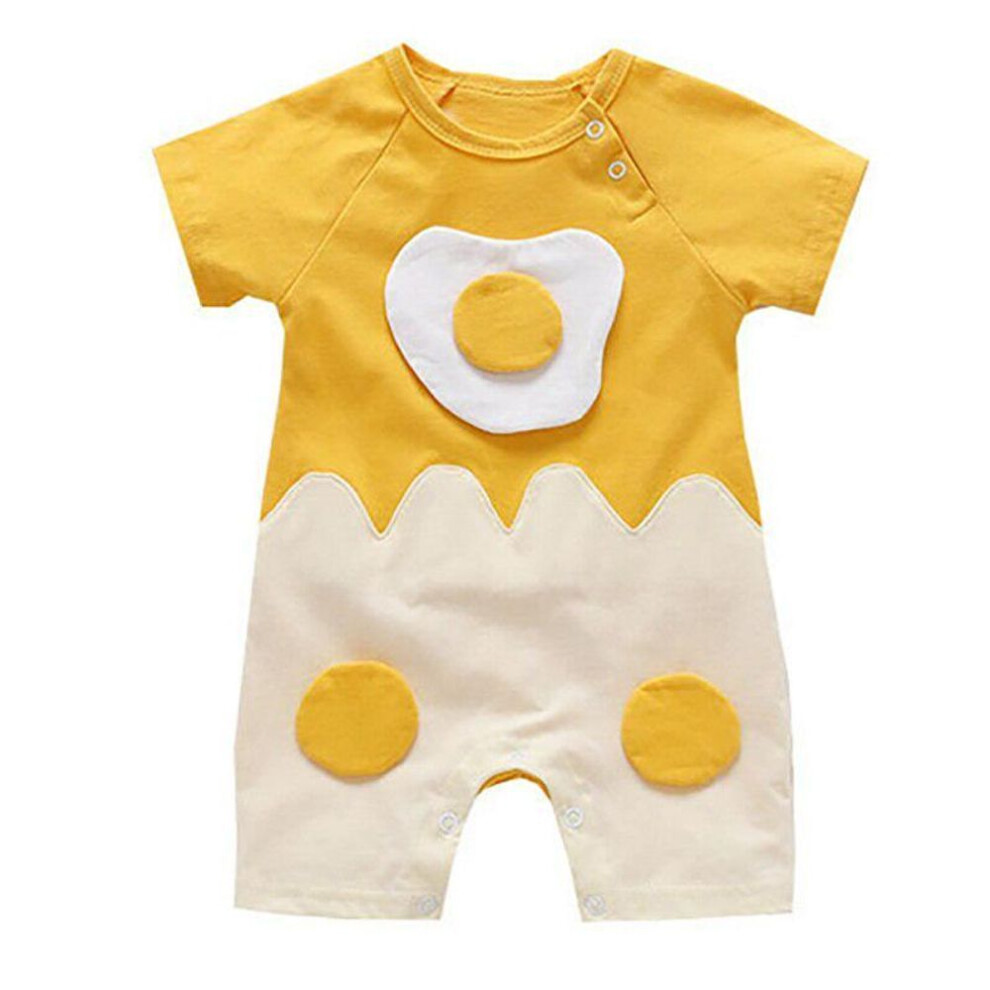 (73) Summer Infant Baby Girls Boys Cotton Short Sleeve Cartoon Print Rompers Kids Bodysuit Outfits