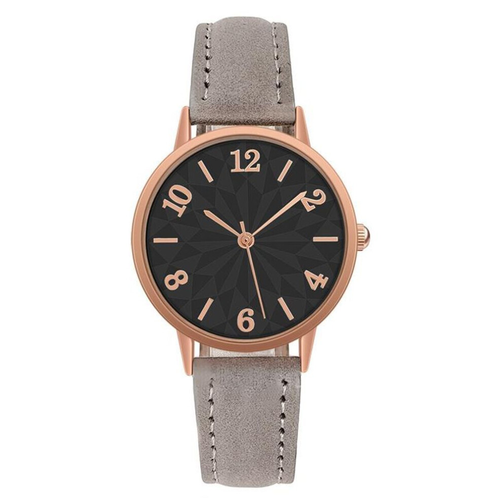 (Grey) Trendy Unisex New Fashion Casual Women Dress Wristwatches Leather Belt Watches Ins Watch Women Watch Ladies' Quartz Clock Simple Frosted Grey
