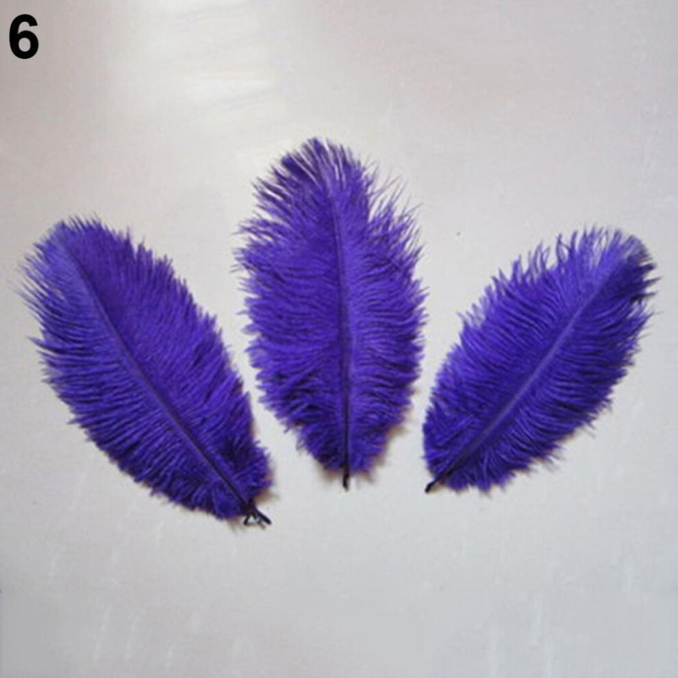 (purple) Ostrich Feathers Natural Soft Wedding Decor 10pcs Colorful Cloth