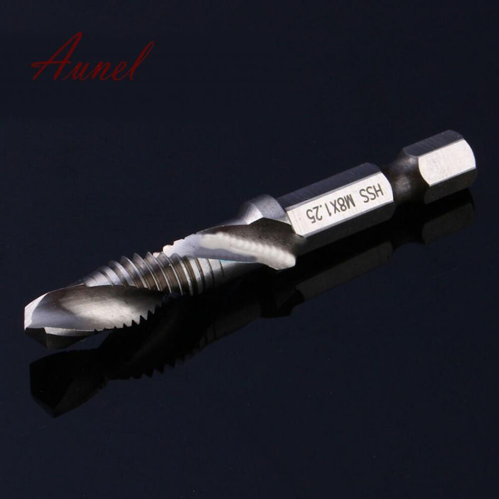 (M8 X 1.25) Smart Hex Shank HSS Metric Hand Screw Thread Tap Taper Drill Bit Tool M3-M10