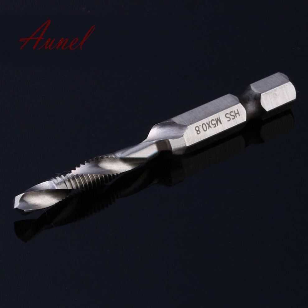 (M5 X 0.8) Smart Hex Shank HSS Metric Hand Screw Thread Tap Taper Drill Bit Tool M3-M10