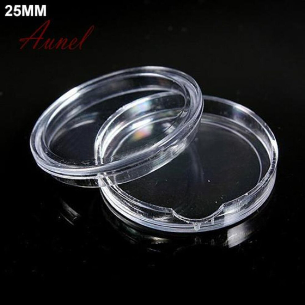 (25mm) Extremely good 10Pcs Transparent Boxed Capsules Sizes 18mm to 50mm Coin Cases