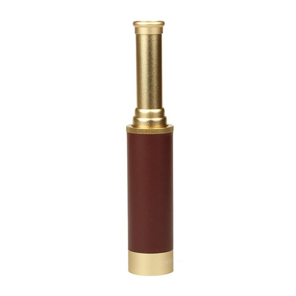 (gold) (su)brass Telescope 25x30 Zoomable Spyglass Collapsible Handheld Monocular Scope