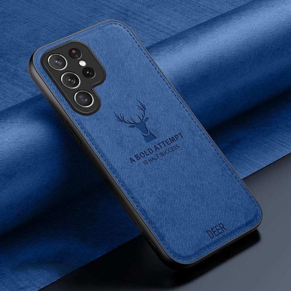 (blue, Samsung S23 FE) Deer Cloth Phone Case For Samsung S24 Ultra S23 Ultra S21 S22 Ultra Plus S20 Fe A12 A52 A72 5g Soft Silicone Frame Case