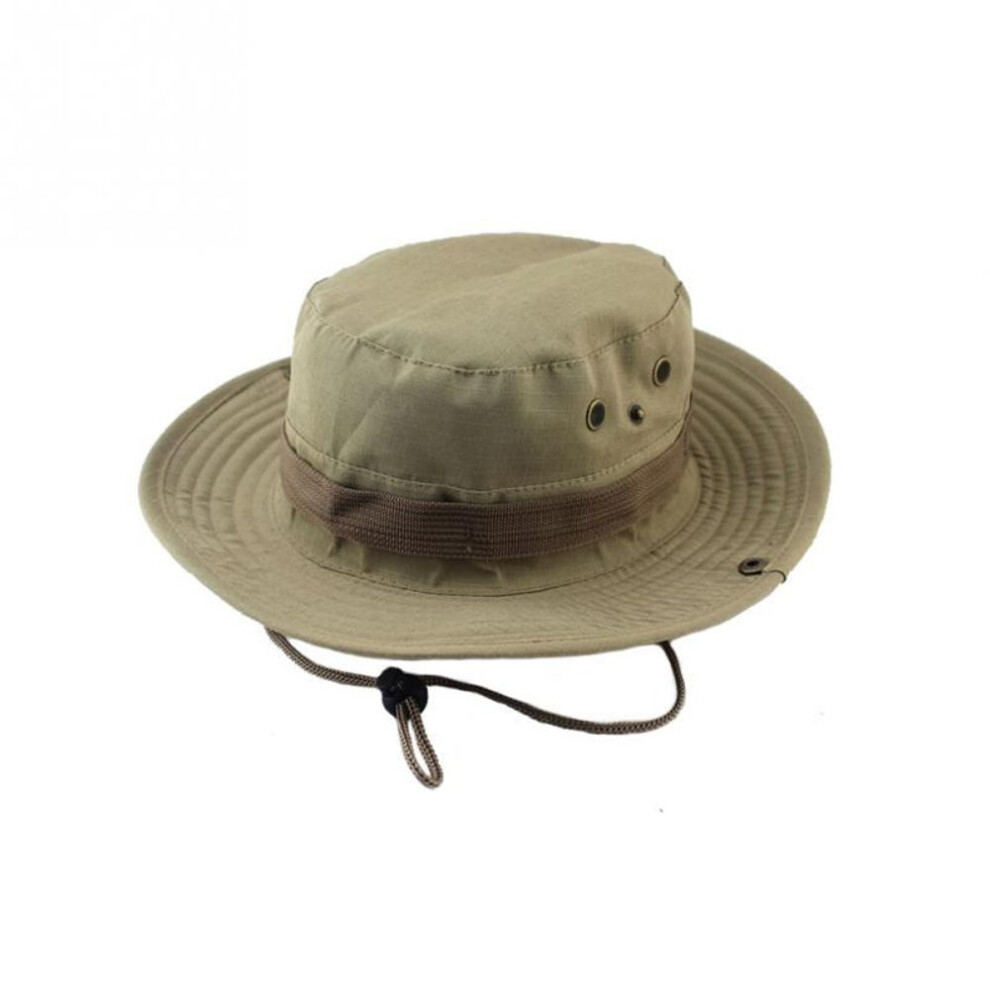 (khaki) Bucket Hats Outdoor Jungle Military Camouflage Camo Bonnie Hat Mountain Climbing Hat