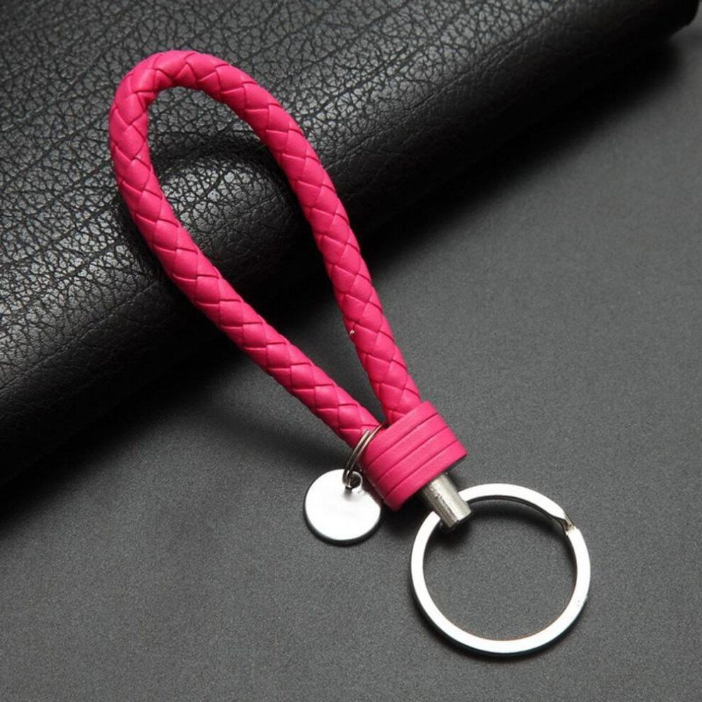(Other) Fashion Woven Handmade Leather Rope Woven Keychain Metal Key Rings Key Chains Men Or Women Key Holder Key Cover Auto Keyring Gifts