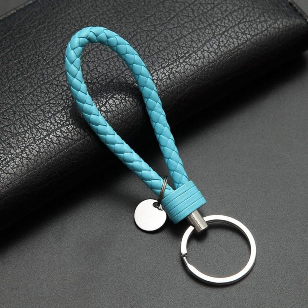 (Other) Fashion Woven Handmade Leather Rope Woven Keychain Metal Key Rings Key Chains Men Or Women Key Holder Key Cover Auto Keyring Gifts