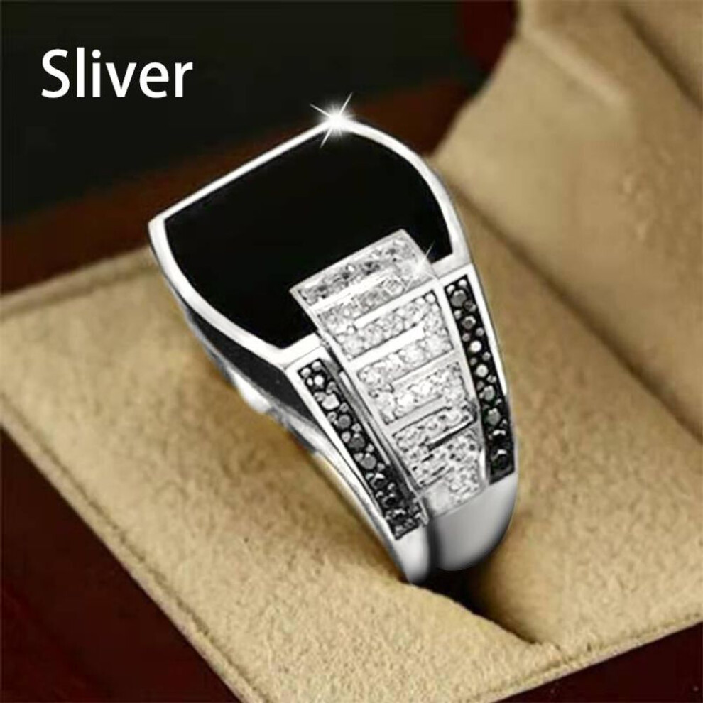 (silver, 13) Rock Punk Ring For Men Women Black Gold Silver Color Hip Hop Rings Party Jewelry