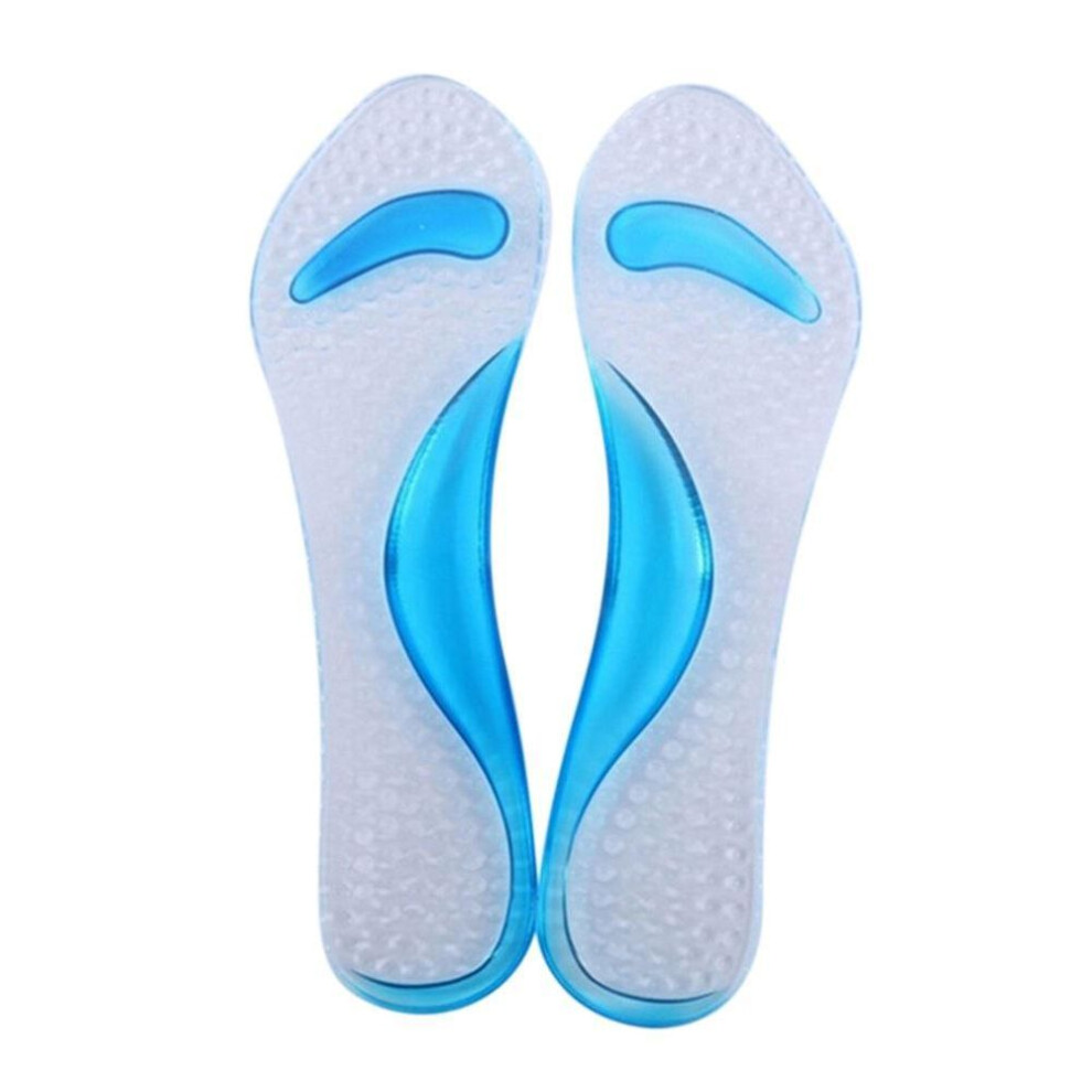 (blue) Silicone Gel 3/4 Length Insole For High Heels Arch Support Orthopedic Shoe Sole Foot Pain Relief