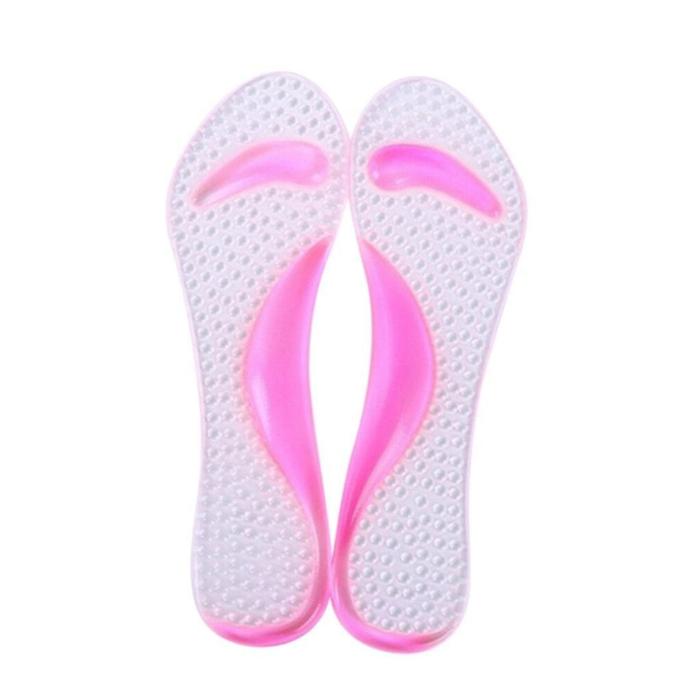 (pink) Silicone Gel 3/4 Length Insole For High Heels Arch Support Orthopedic Shoe Sole Foot Pain Relief