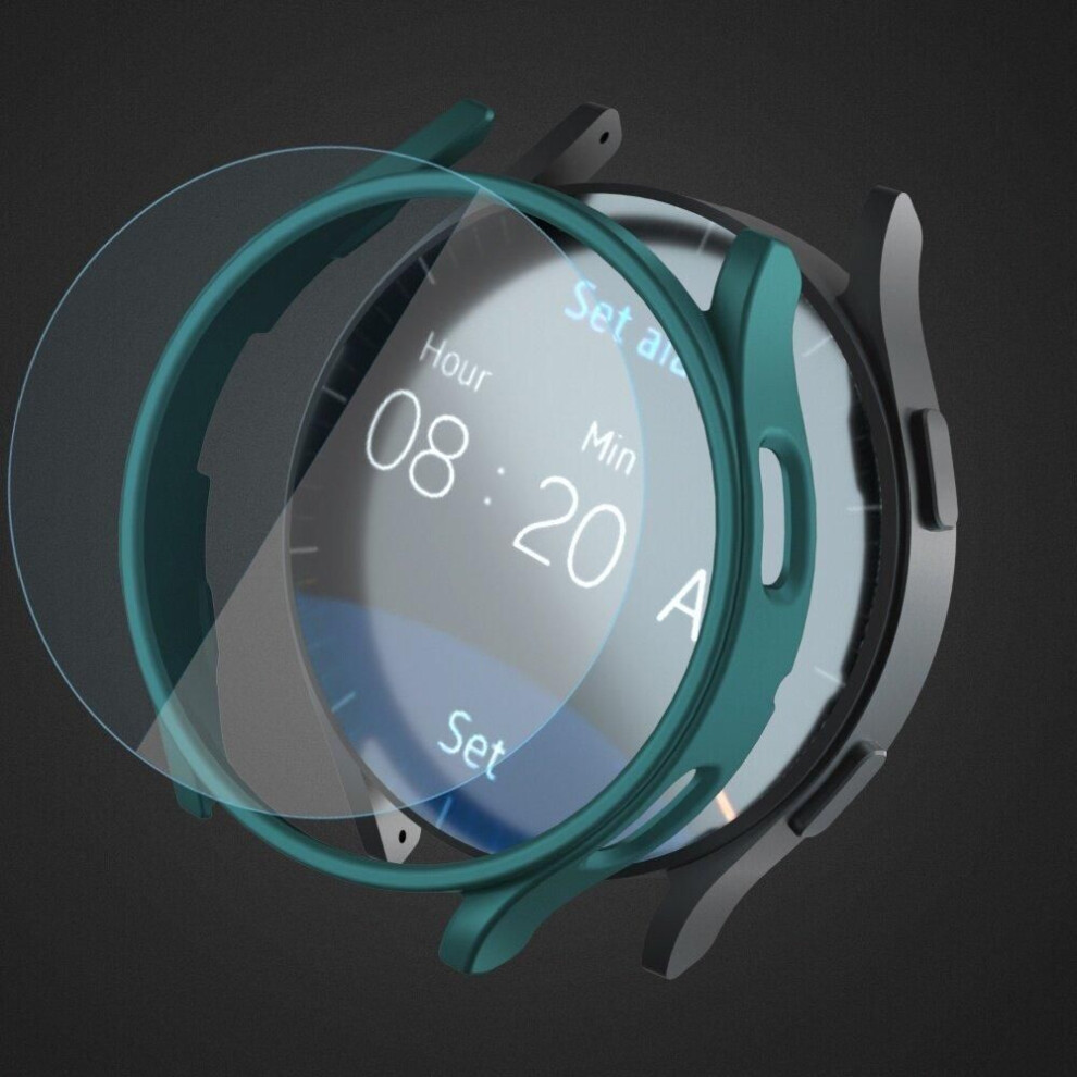 (green, Galaxy Watch 5 Pro) Tempered Glass + Pc Cover For Samsung Galaxy Watch 4 5 44mm 40mm Screen Protector Case Galaxy Watch5 Pro 45mm Accessories
