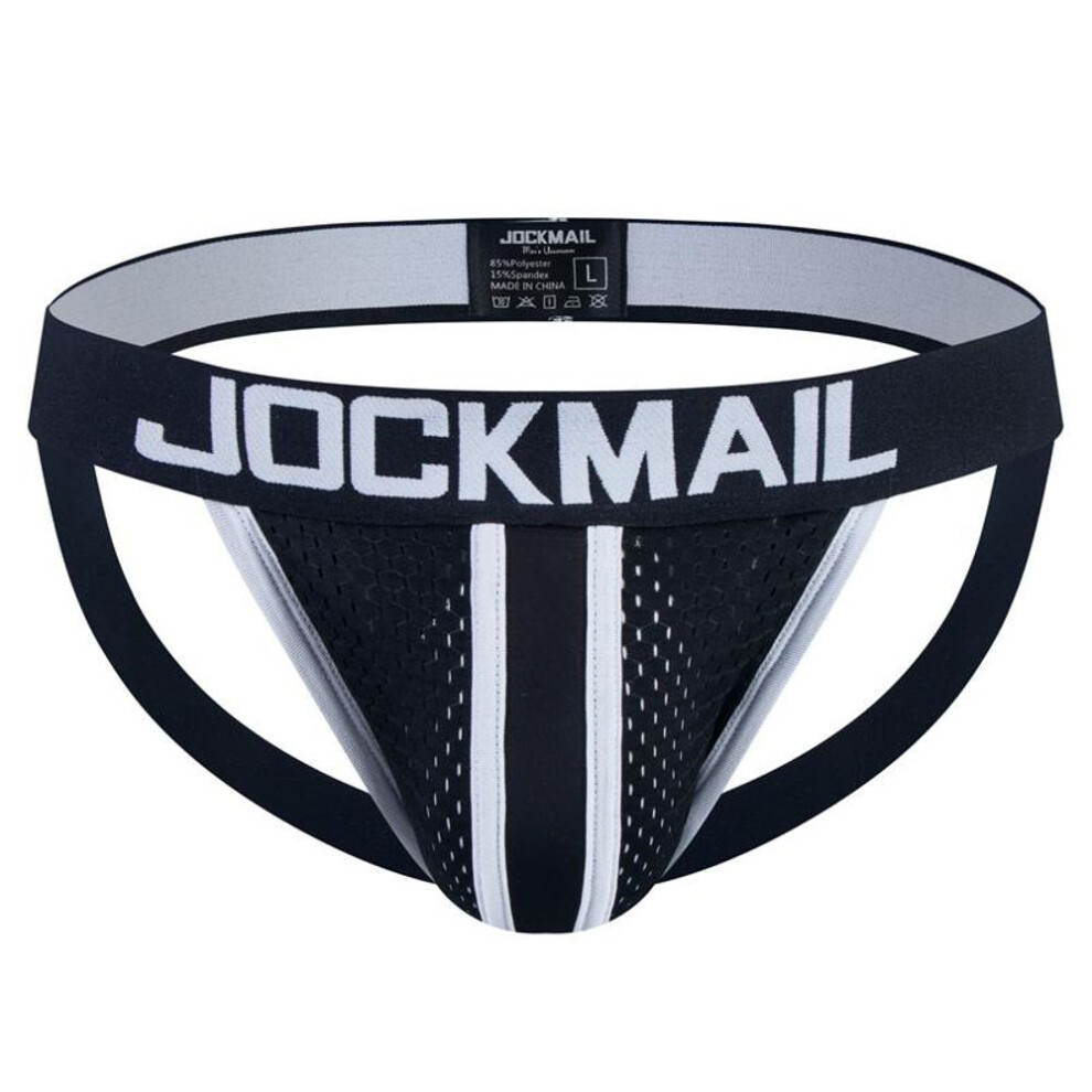 (black, XXL) Jockstraps JOCKMAIL Low-rise Mesh Breathable Men&apos;s Thong Underwear