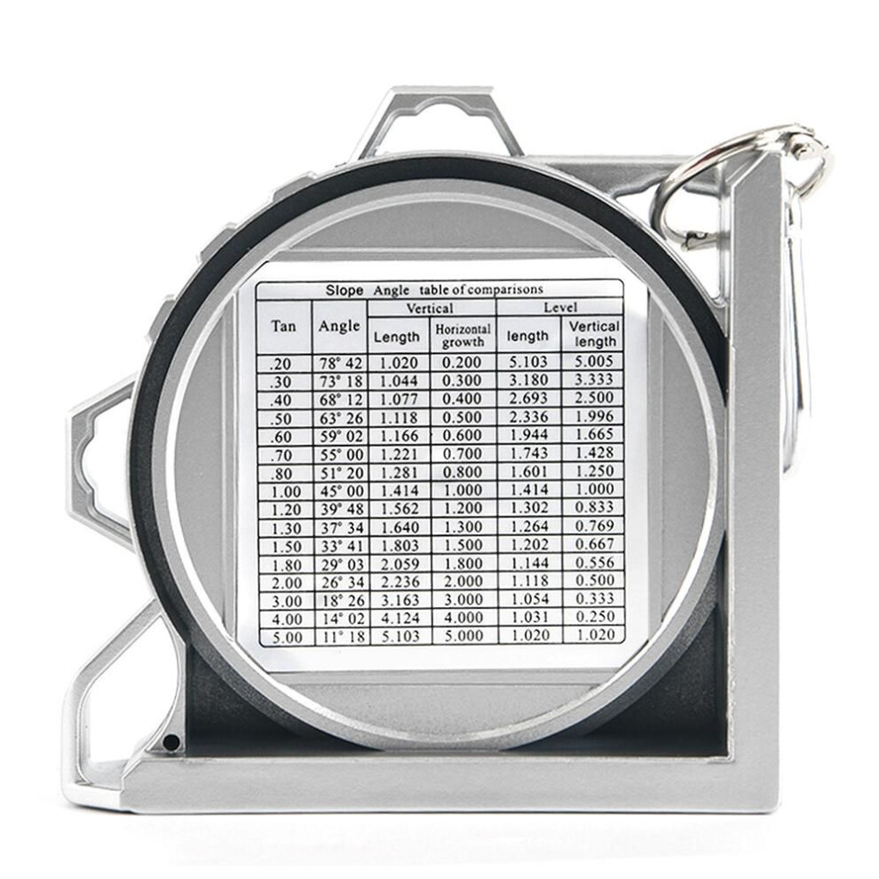 (silver) Magnetic Angle Finder Locator Mini Inclinometer Measurement Tool Protractor Tilt Level Meter Dual