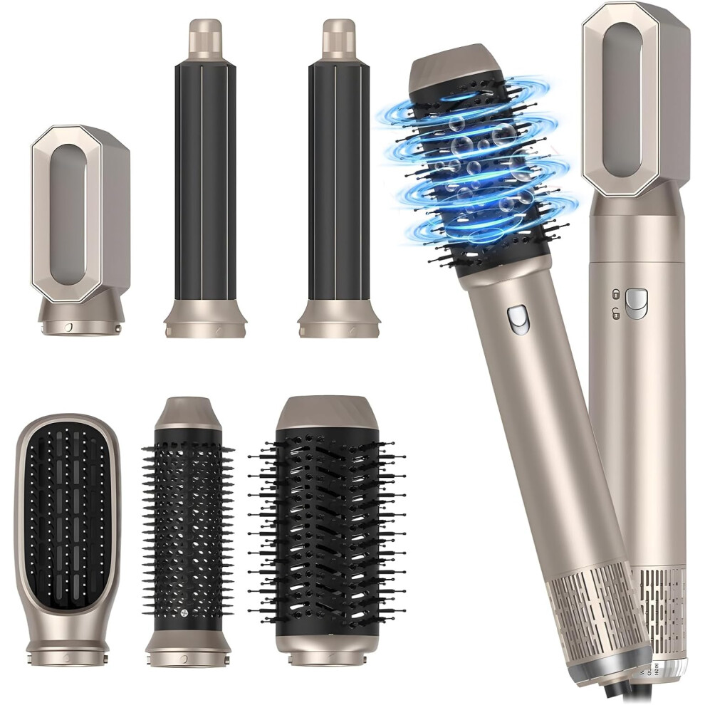 Hot Air Styler, High-Speed Negative Ionic Hair Styler with Hair Dryer Brush, Hair Dryer Curler, Auto Curling Wands, Volumizing Straightening Curling