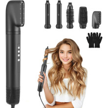 5 in 1 Magic Styler Set Electric Hair Dryer Brush Negative Ionic Hair Styler Hot Air Brush with Auto Wrap Curlers, Hair Types Fast Drying Curling