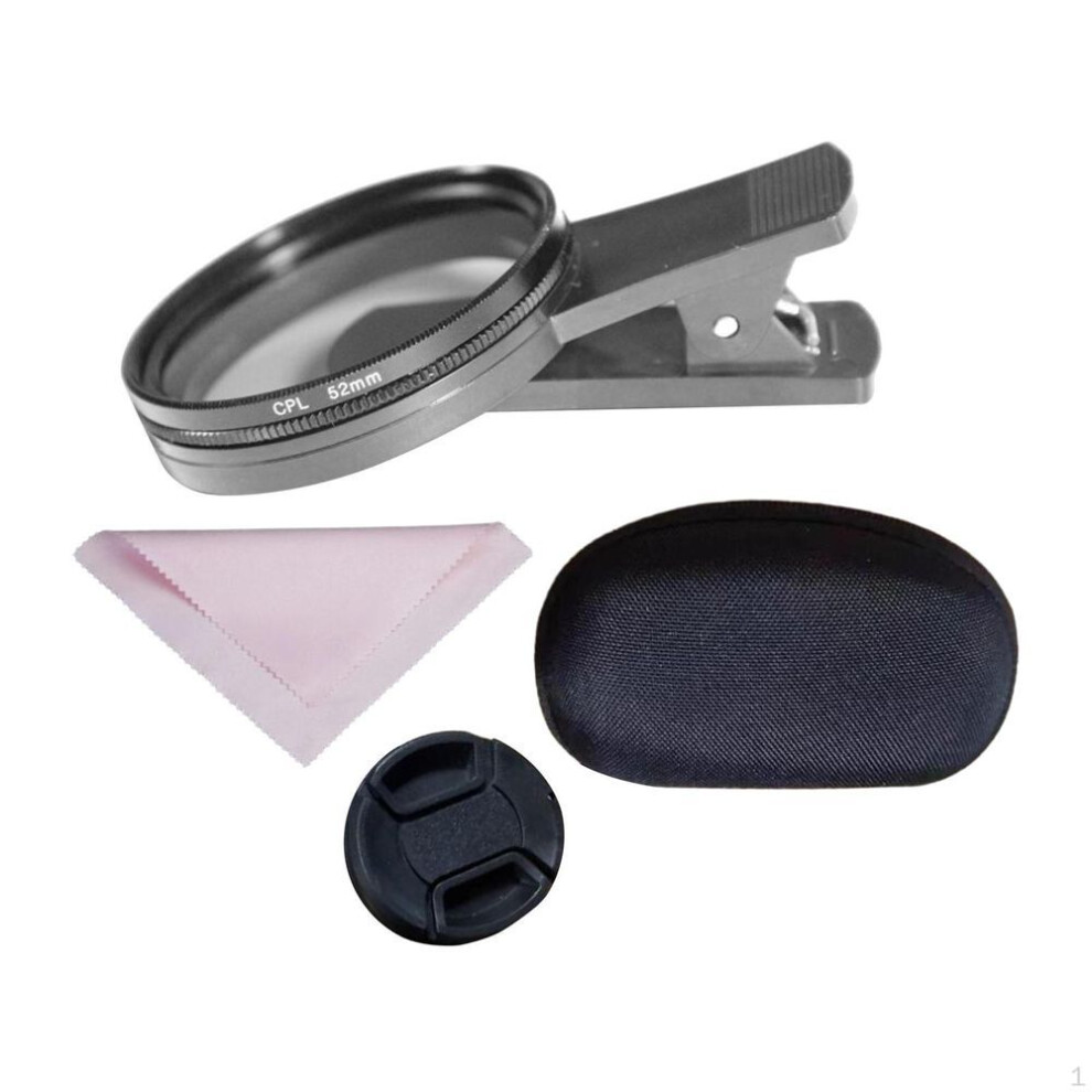 52mm CPL Phone Camera Lens Circular Polarizer Filter Photography Accessories Professional Clip
