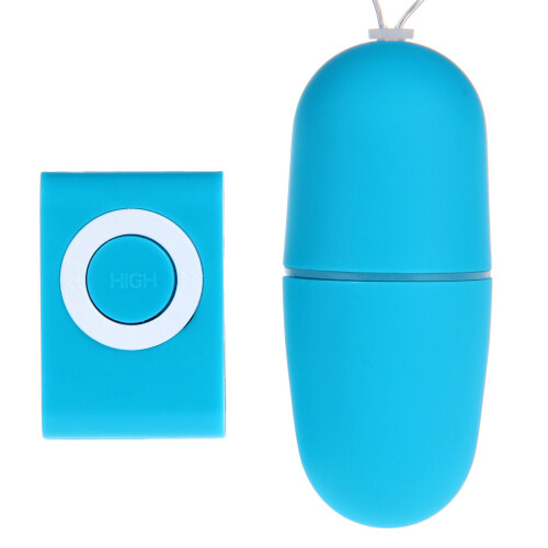 (Blue) Frequency 20 Female Wireless Remote Control Mp3 Style Vibrating Egg Women For