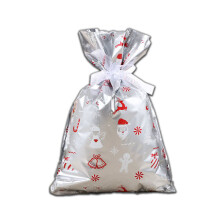 (10pcs
Silver 29*43cm/11.4*16.9in) Large Christmas 10 Gift Bag With Ribbon Candy Cookie Sack Xmas Packing Wrapping