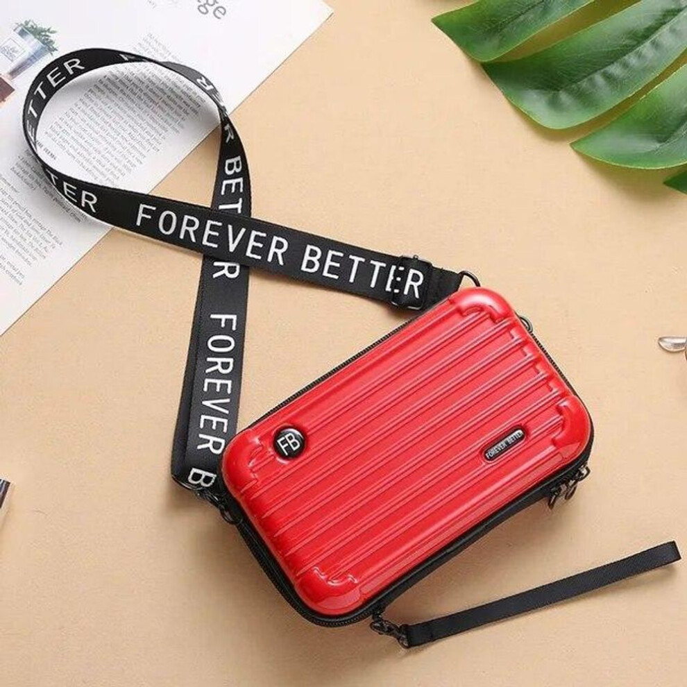 (red) Luxury Crossbody Bags for Women Suitcase Shape Totes Women Famous Brand Clutch Mini Box Bag Fashion Mini Shoulder Bags