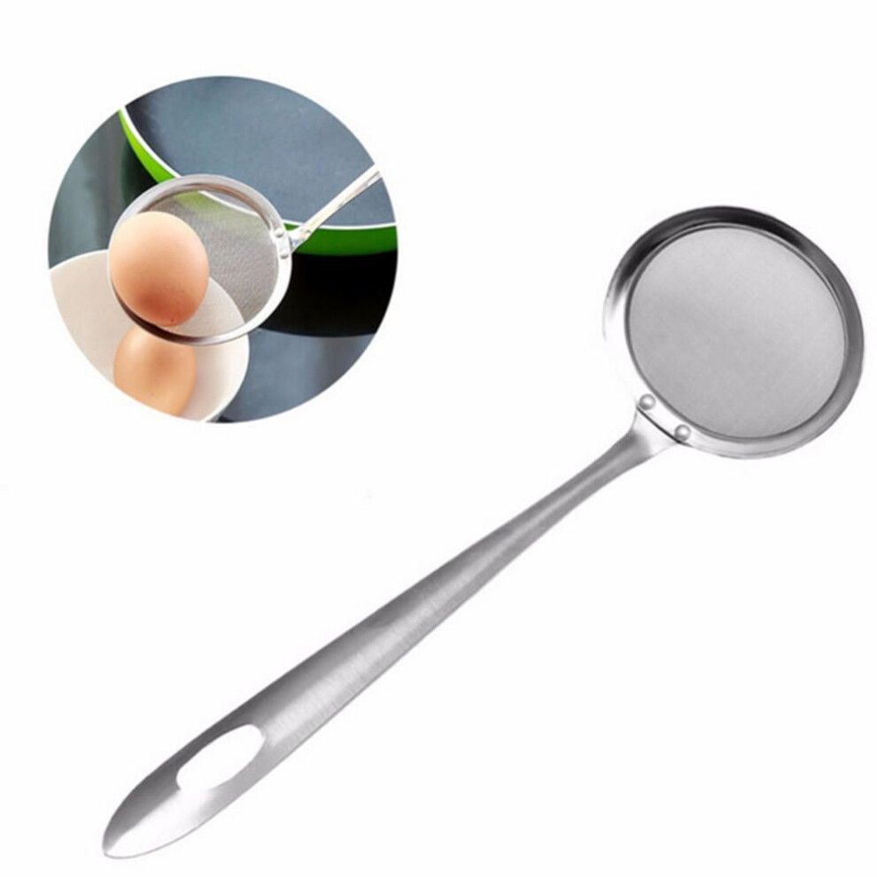 (2pcs) 2pcs Round Network Stainless Steel Colander Spoon Oil Filter Grid Scoop Black Friday