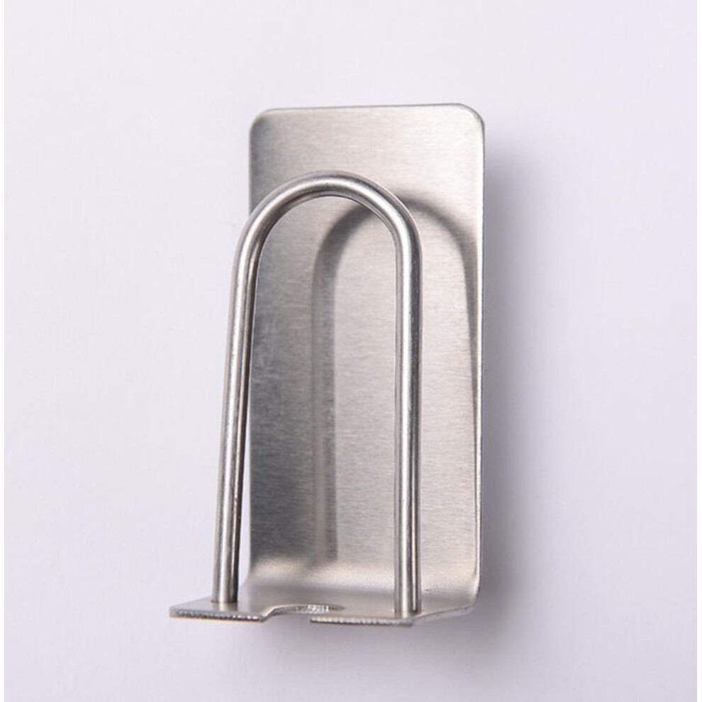(1pcs) Stainless Steel Toothbrush Holder Wall Suction Cup Hook Mug Toothbrush Toothpaste Holder Organizer