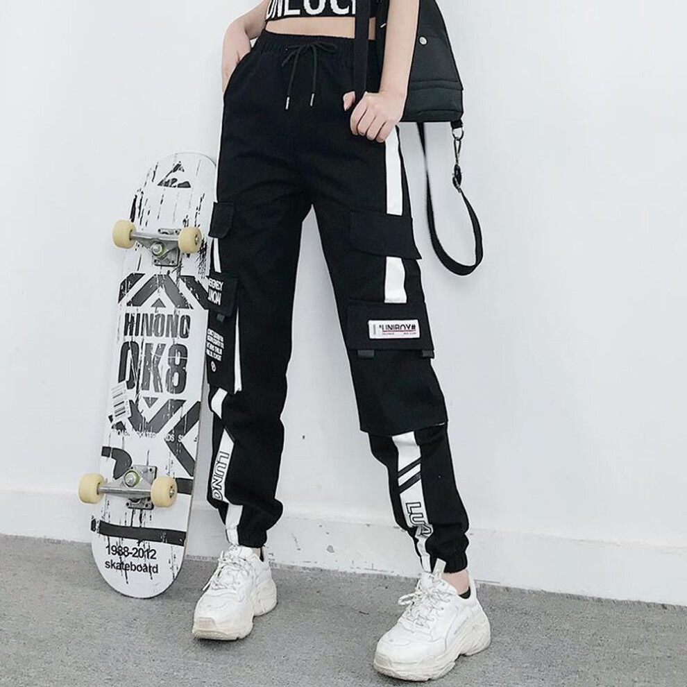 (white, XXL) Women&apos;s Joggers Casual Sports Summer Girls Hip-hop Streetwear Pants Fashion Cargo Pants Female Dance Sweatpants Trousers