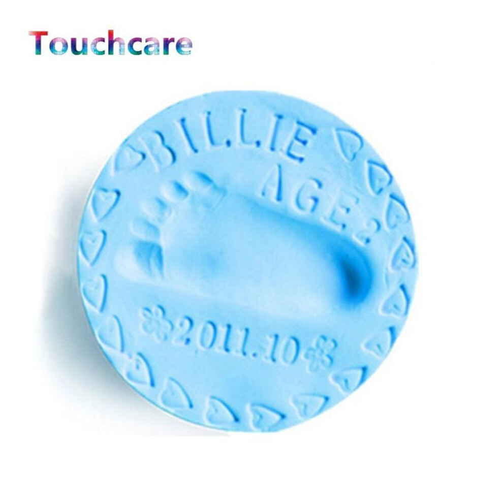 (blue) 20g Baby Care Air Drying Soft Clay Baby Handprint Footprint Kit Casting Hand Fingerprint