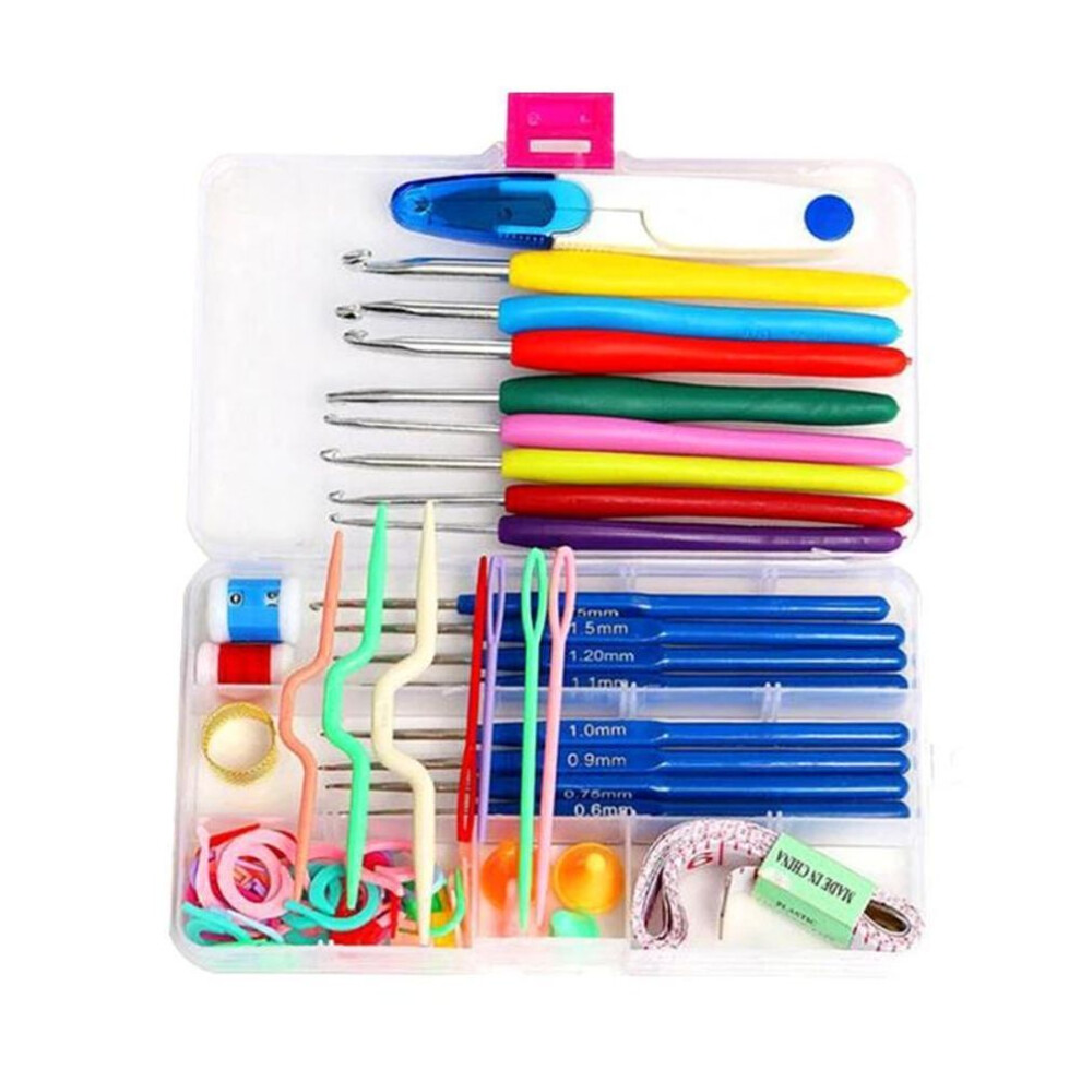 (1 set) 1 Set Of Home Use Sewing Tool Set  Crochet Hooks Needles Stitches Knitting Craft Case Crochet Set Case Crochet Set With Case