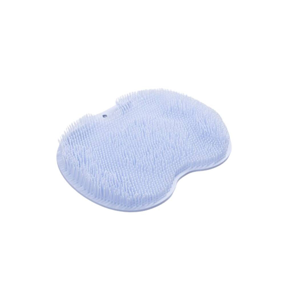 Blue (Blue) Foot Silicone Shower Scrubber Back Body Brush Massager Pad Bathroom Mat Cleaning