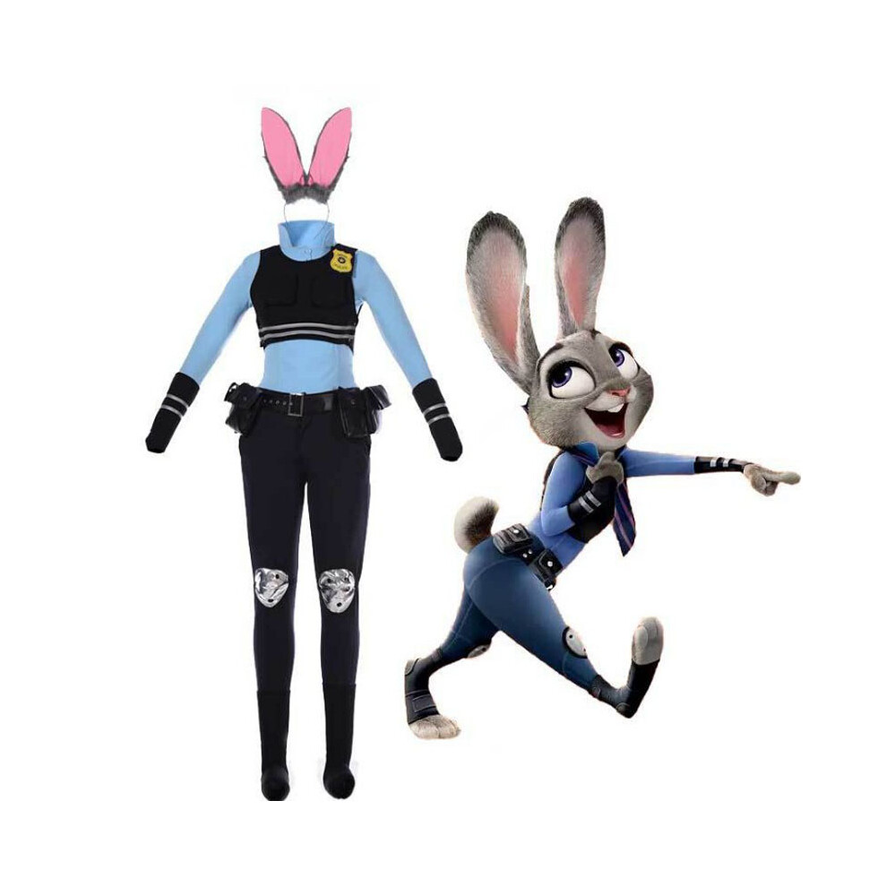 (Tag S=US XXS) Bunny Rabbit Zootopia Officer Judy Hopps Cosplay Costume Police Uniform Party