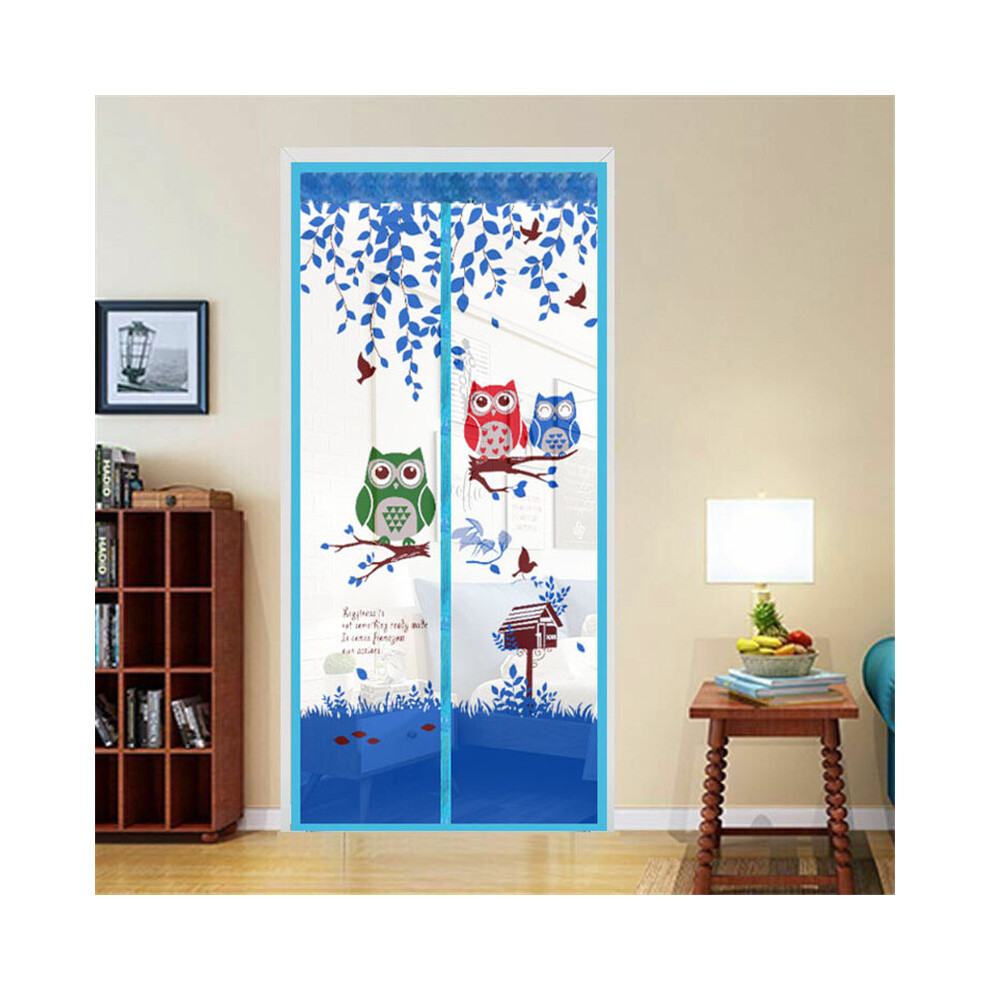 (, 90X210cm/35.4X82.7in) Anti Mosquito 90100210Cm Magnetic Tulle Automatic Closing Door Net Screen Mesh Blue