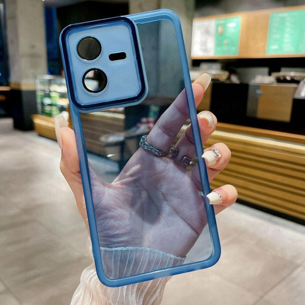 (blue, Vivo Y16) Transparent Soft Case For Vivo Y20 Y11S V40 SE V29 V30 Y16 Y35 Y33S Y27 Y18 Y31 Y22S V29E V27E Y53S Y28S Y21S Phone Camera Lens Protector Film Cover