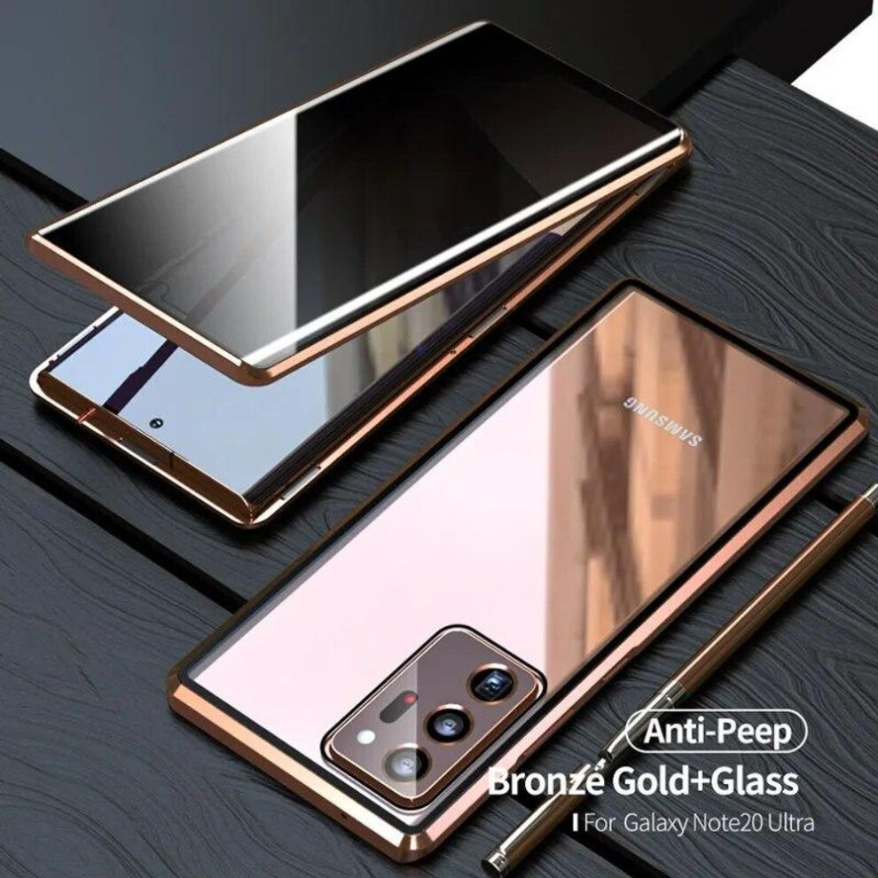 (gold, Samsung s23) Privacy Magnetic Case For Samsung S23 S22 Ultra S21 S20 Fe S10 S9 S8 Plus Note 10 20 A14 A34 A54 A53 A52 Double Glass Metal Bumper