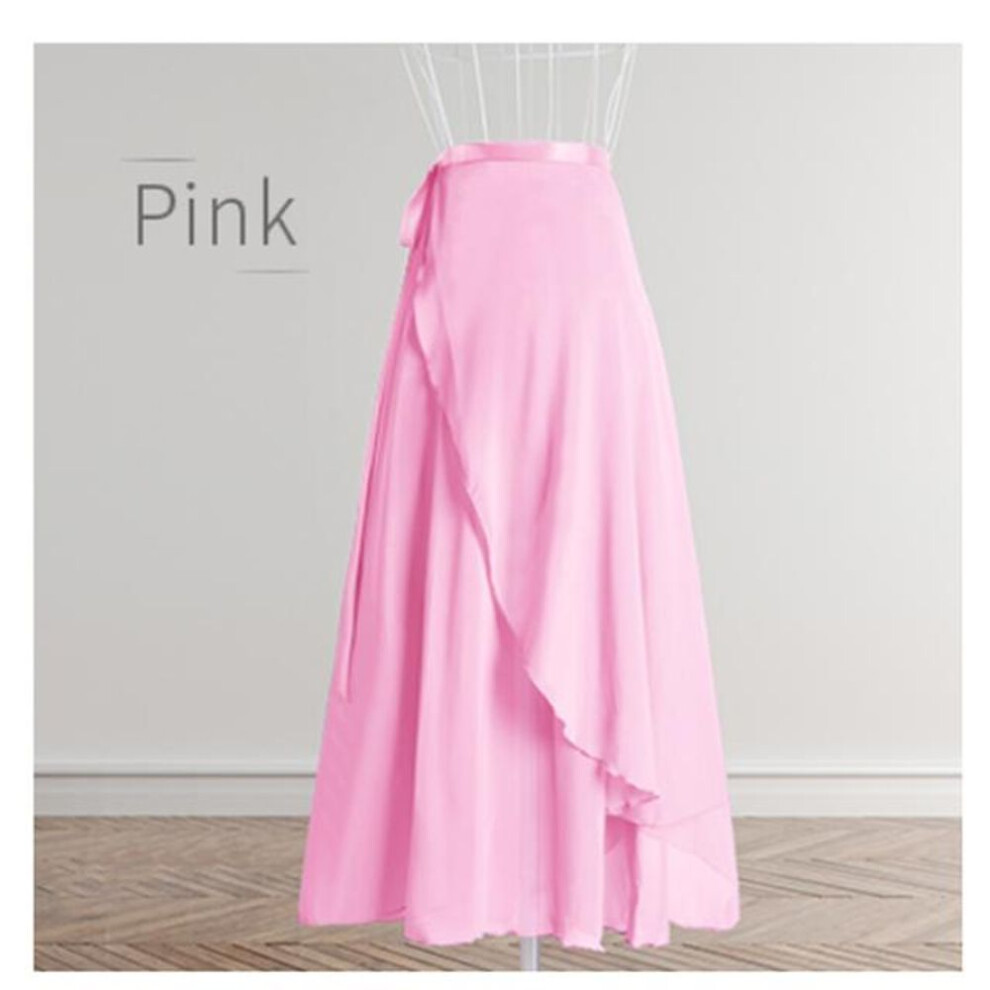(pink, One Size) Chiffon Ballet Tutu Dance Skirt Dance Skate Wrap Scarf Gymnastics Ballerina Lyrical Long Ballet Skirt Women Ballet Dance Dress