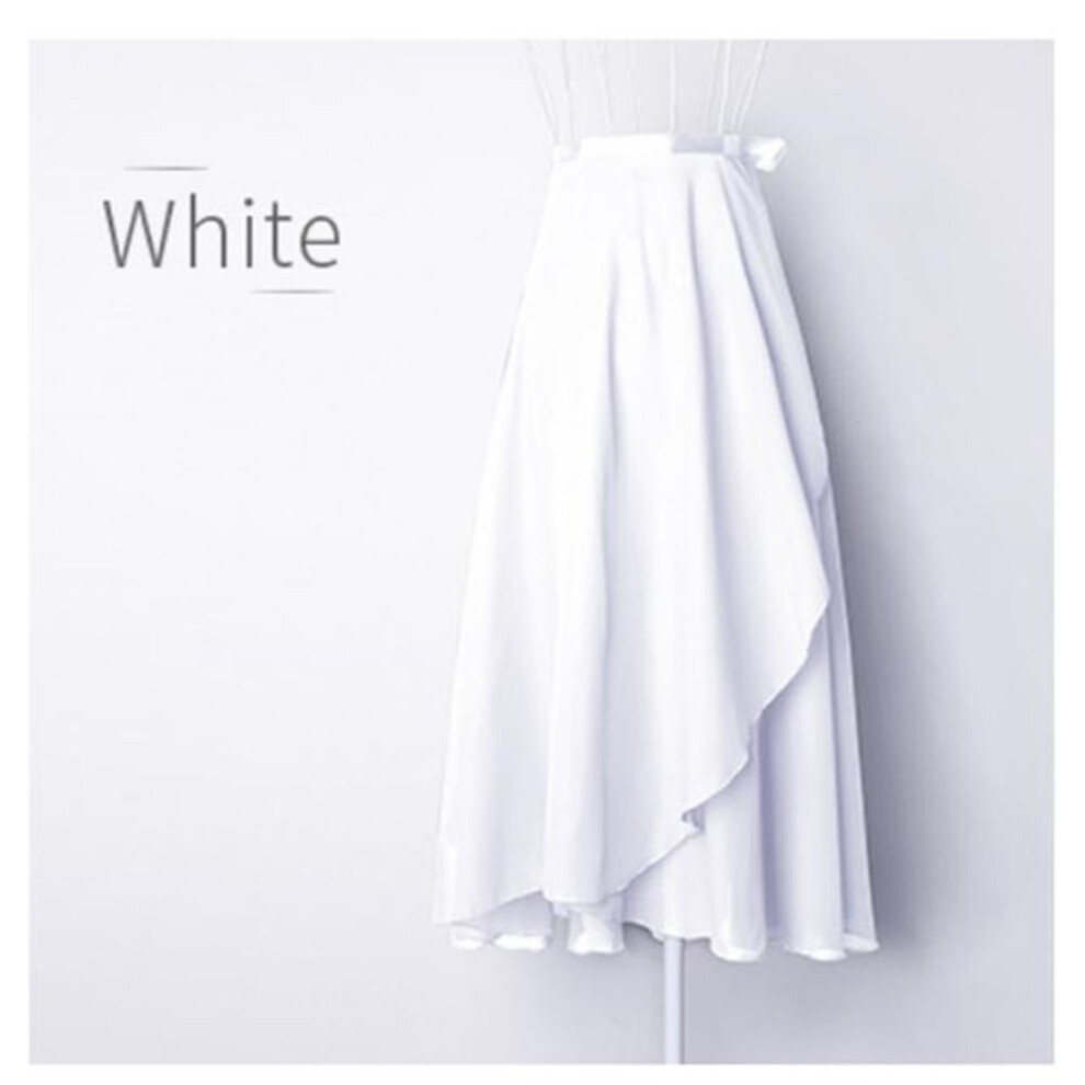 (white, One Size) Chiffon Ballet Tutu Dance Skirt Dance Skate Wrap Scarf Gymnastics Ballerina Lyrical Long Ballet Skirt Women Ballet Dance Dress