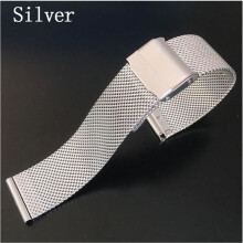 (silver, 22mm(width)) Milanese Watchband 12mm 14mm 16mm 18mm 20mm 22mm 24mm Universal Stainless Steel Metal Watch Band Strap Bracelet
