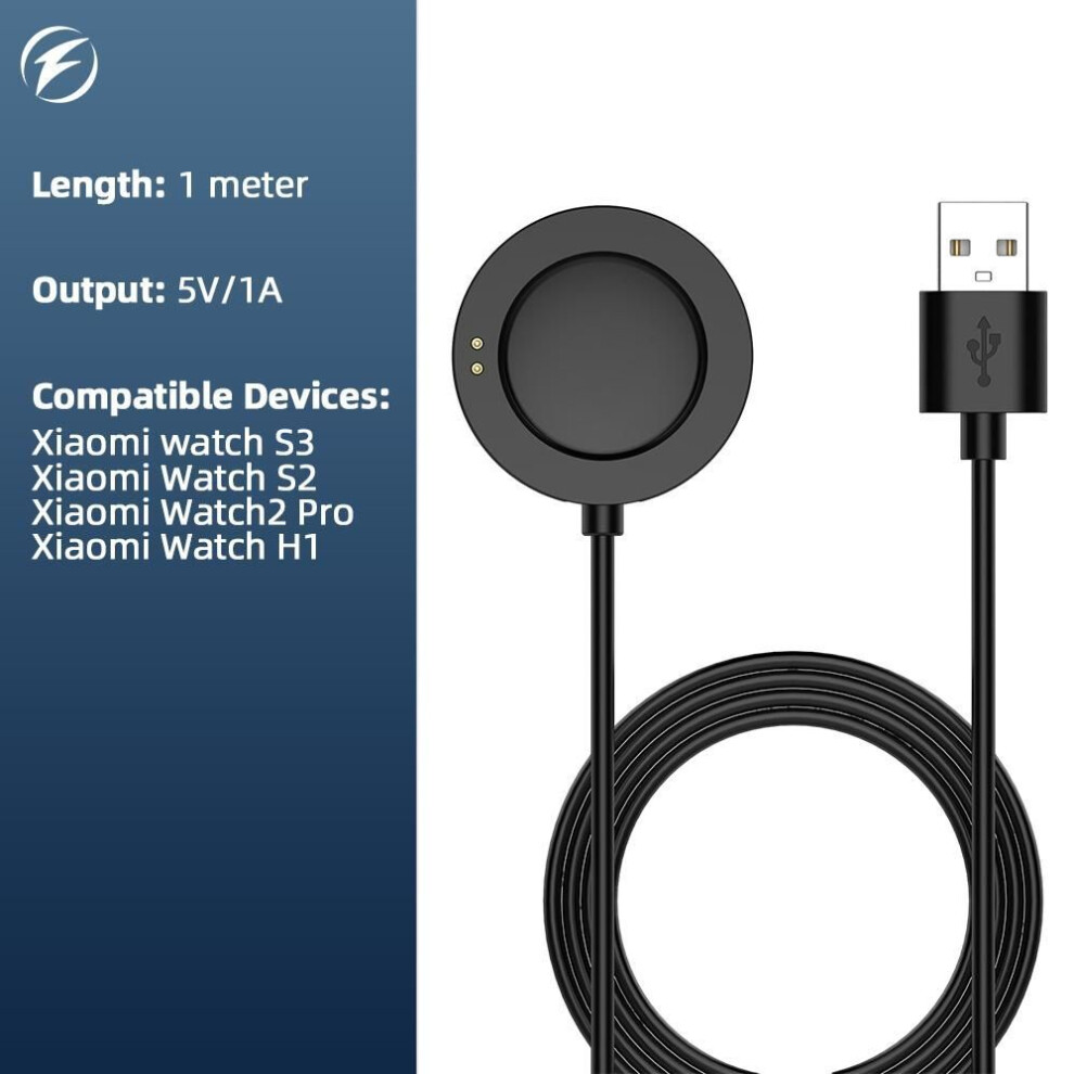 (black) Fonken Usb Smart Watch Charger For Xiaomi Watch S2/s3 Charging Dock Cable For Mi Watch 2 Pro/h1 Accessories