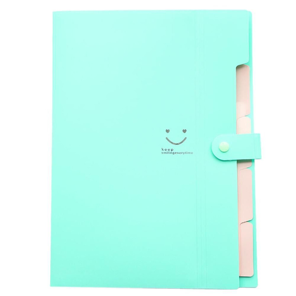 (cyan) A4 File Document Bag,pouch Bill Folder Holder Organizer Fastener Office Supplies
