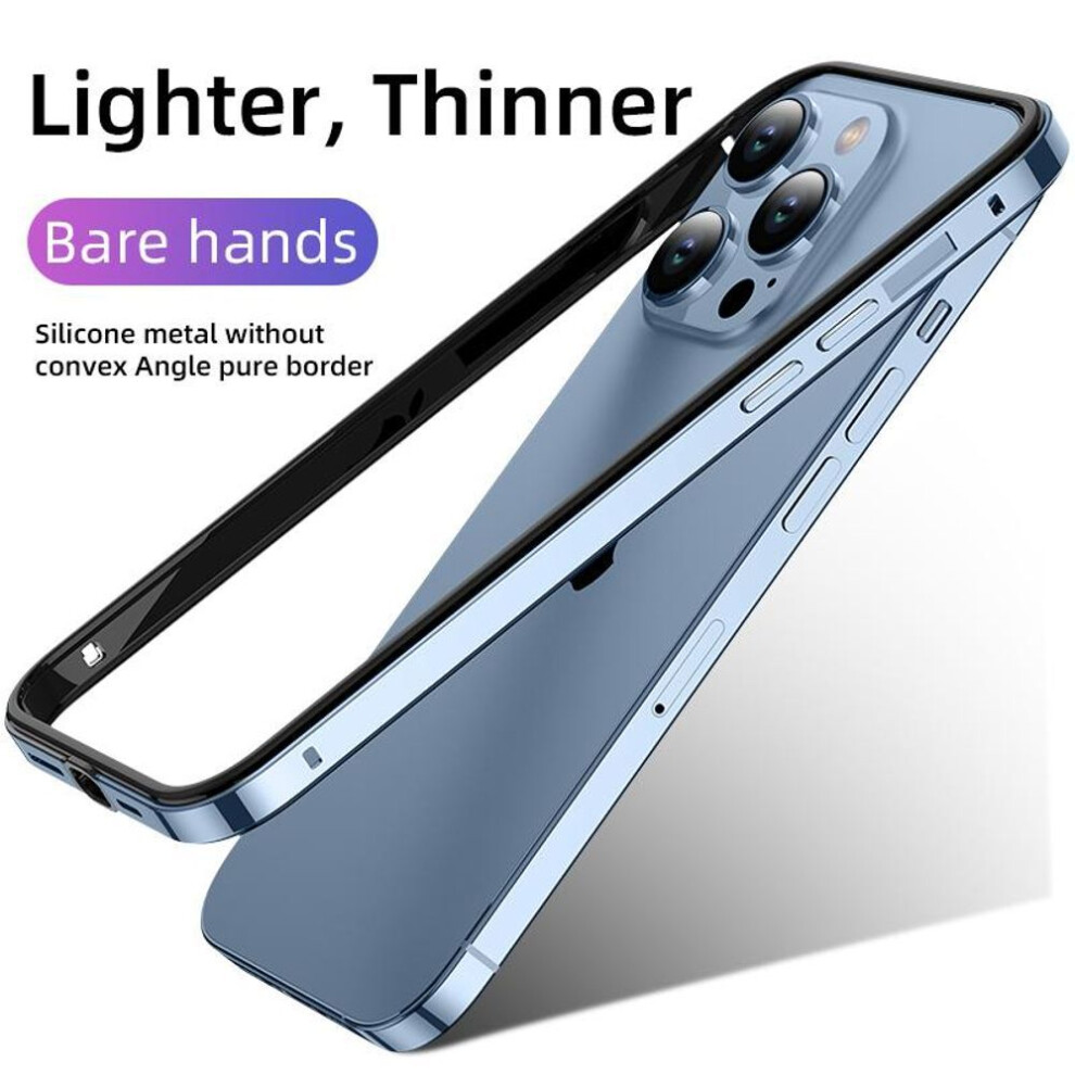 (blue, iphone 11 promax) Aluminum Metal Silicone Bumper Case For Apple Iphone 15 14 Plus 13 Pro Max 12 11 Xr Xs X 7 8 Se 2022 2020 Armor Shockproof Cover