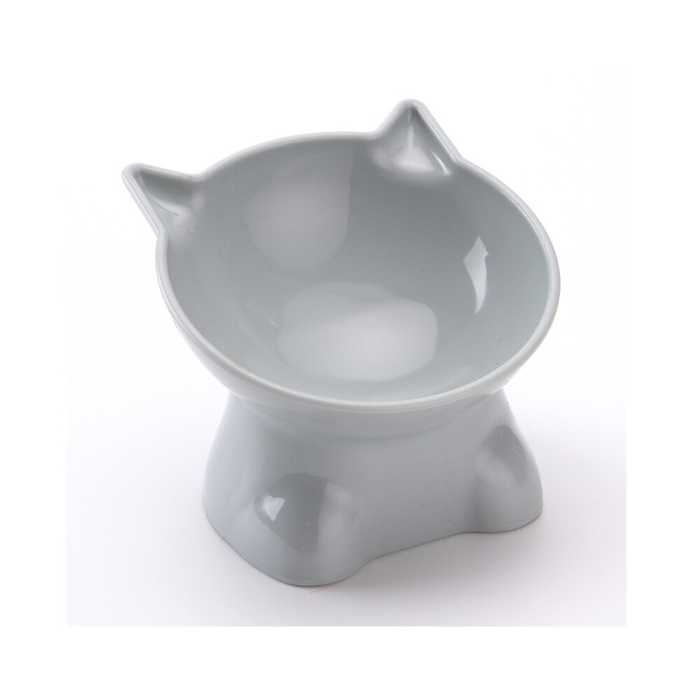 (bluegray) Slanted Mouth Cat Bowl Protect Neck And Spine Plastic Style Nordic Material
