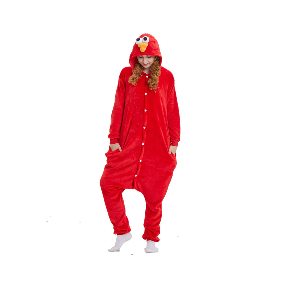 (, S) Street Adult Sesame Elmo Cookie Monster Costume Pajamas Pajamas Sleepwear Onsie Red