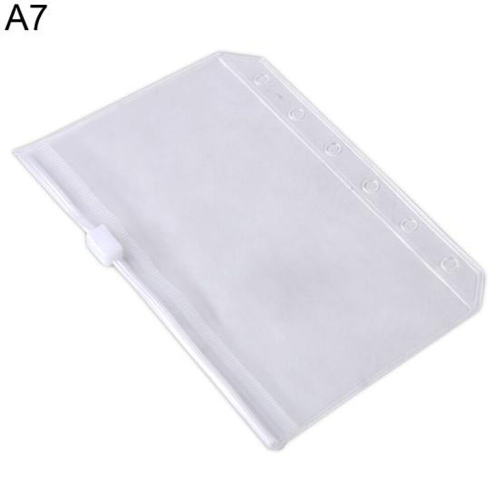 (A7:12.8 X 8.5cm) A5/a6/a7 Zippered Document File Bag Organizer Transparent Pocket Lock Envelope