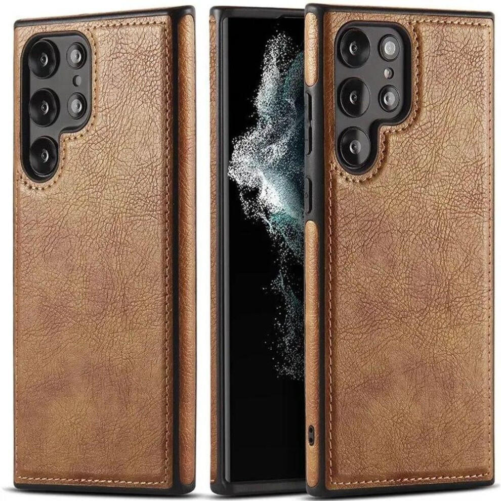 (brown, For Samsung A54) Luxury Pu Leather Business Phone Case For Samsung Galaxy S24ultra S23 Ultra For Samsung S23fe Shockproof Silicone Back Protection Cover