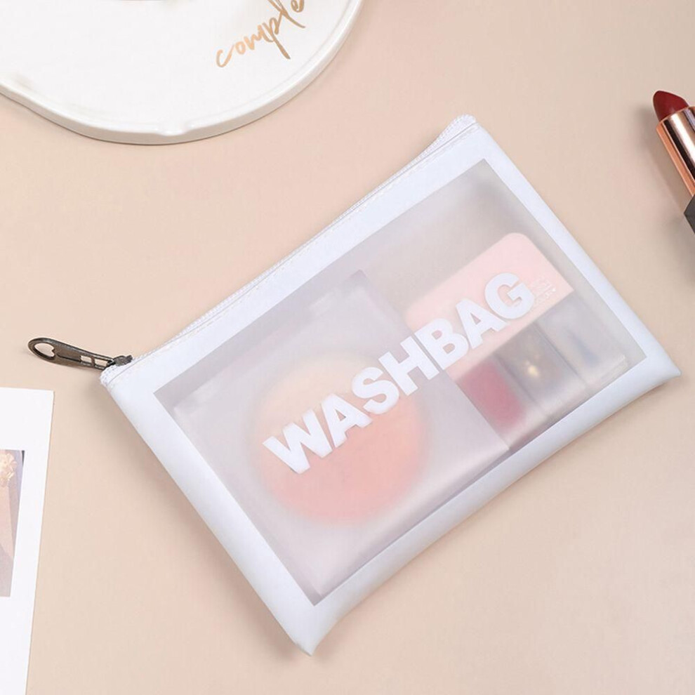 (white, Flat bag) PVC Multifunction Waterproof Travel Storage Bag Swimming Bags Travel Organizer Bags Washbag