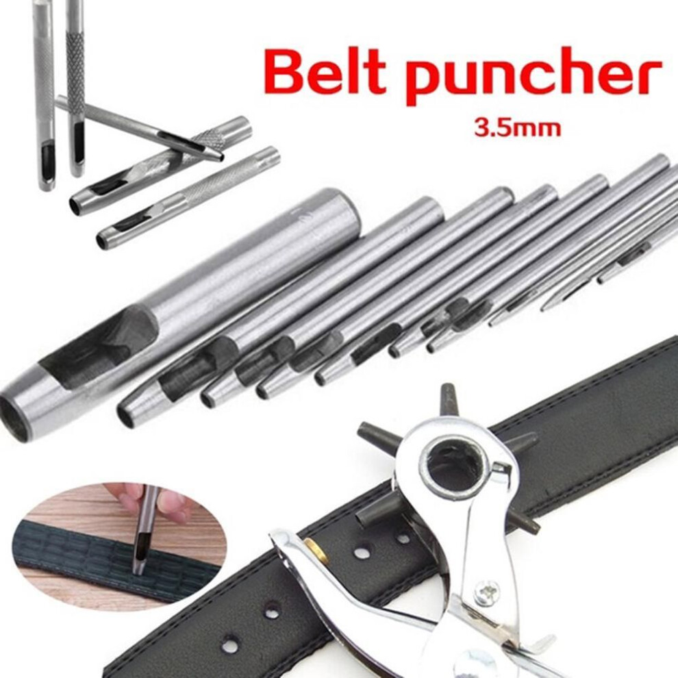 (3.5mm Punch) 1pc 3.5mm Steel Hollow Leather Belt Round Hole Puncher Diy Punch Drilling Tool