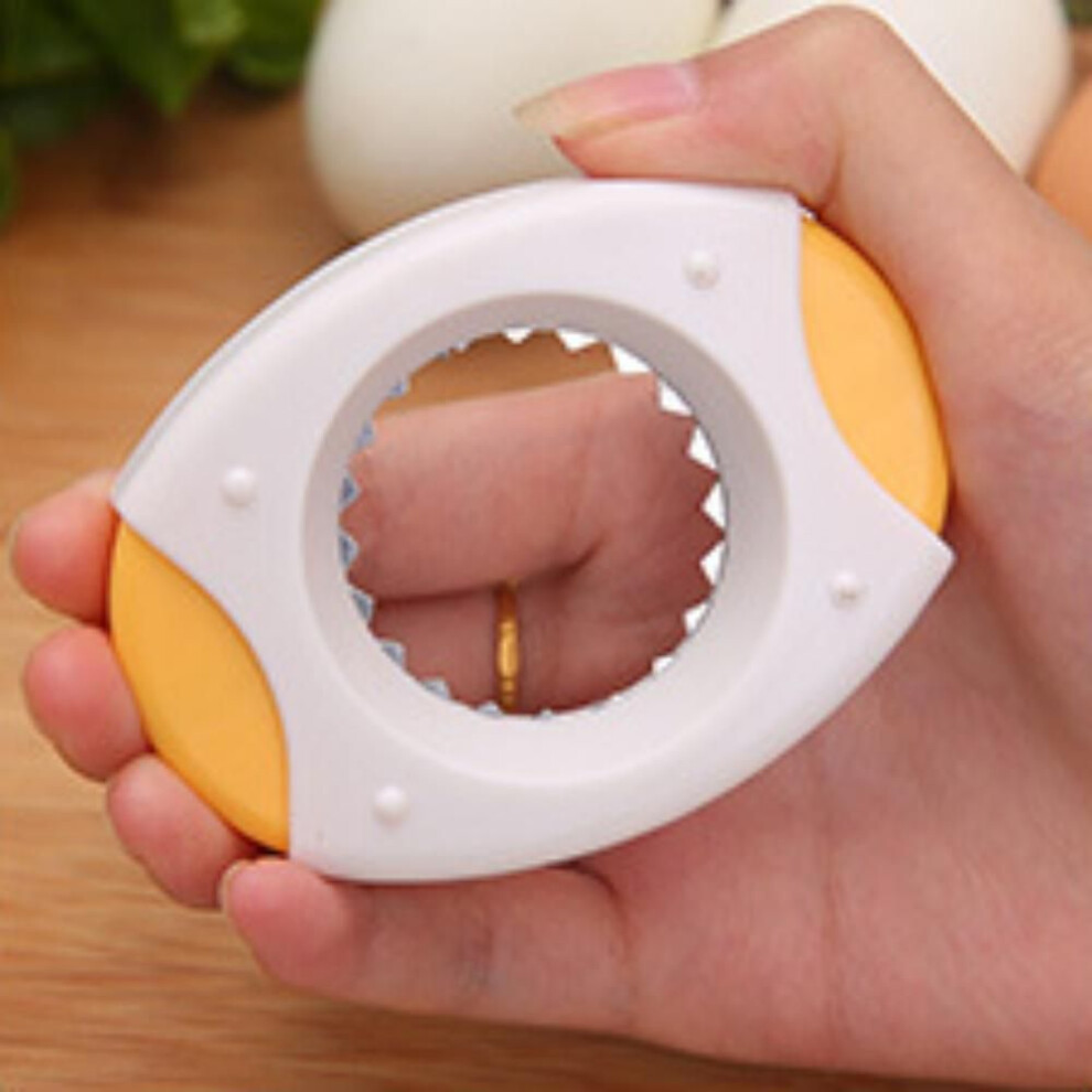 (yellow) Durable Convenient Stainless Steel Boiled Egg Shell Topper Cutter Snipper Opener Kitchen Gadget Home Essential Egg Cracker Opene
