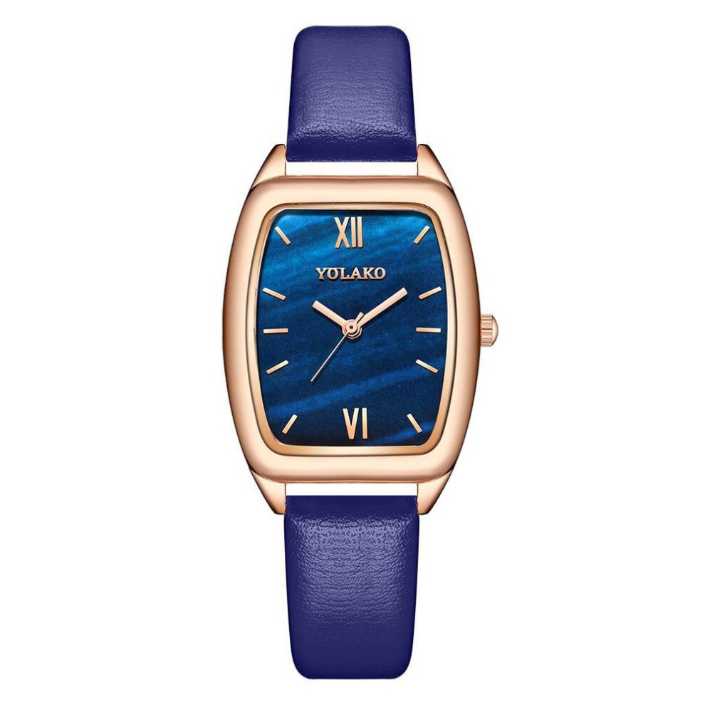 (blue) Women Rhinestone Business Sport Roma Number Dial Stunning Bracelet Watch