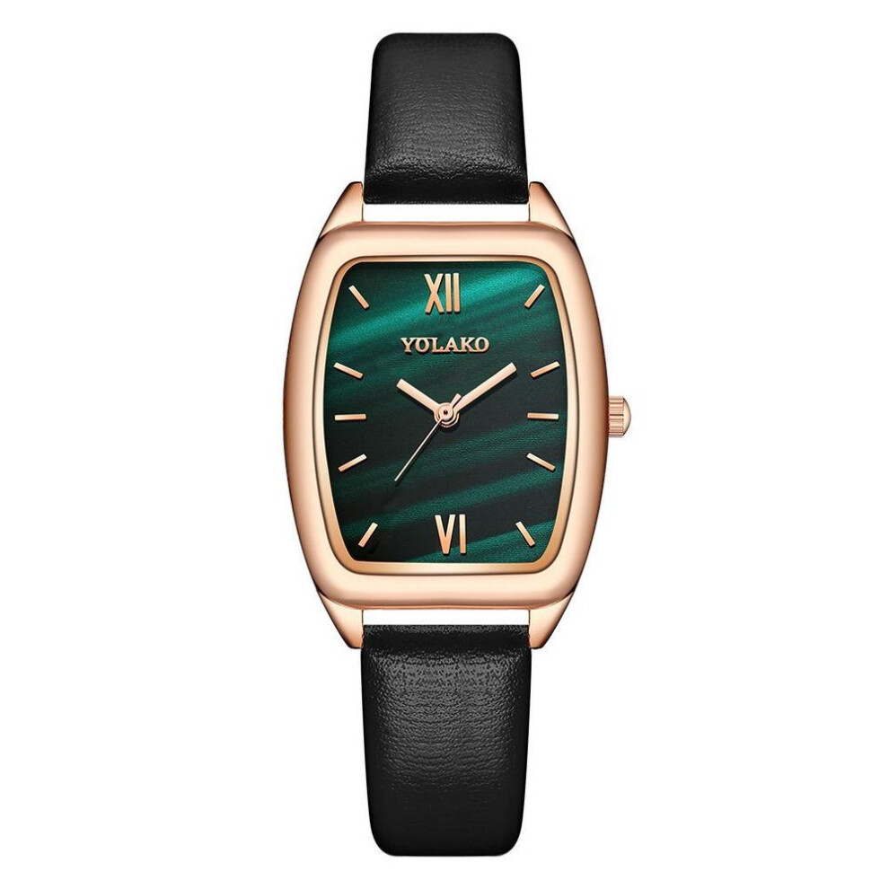 (green) Women Rhinestone Business Sport Roma Number Dial Stunning Bracelet Watch
