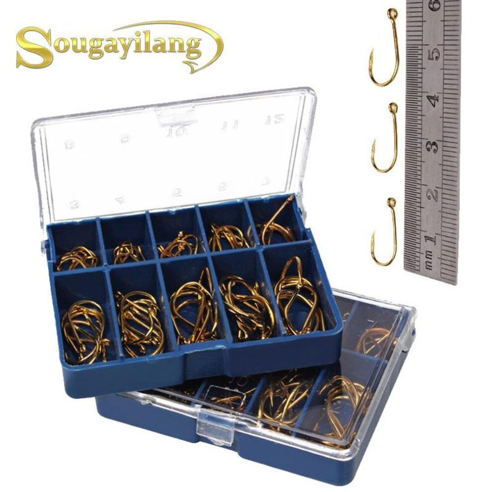 (70Pcs) Fishing Hooks High Carbon Steel Worm Bait Jig Fish Hooks With Plastic Box Fishing Tools